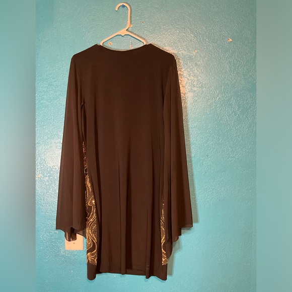 Black/with gold beading, size 3x short sexy dress - Picture 6 of 6